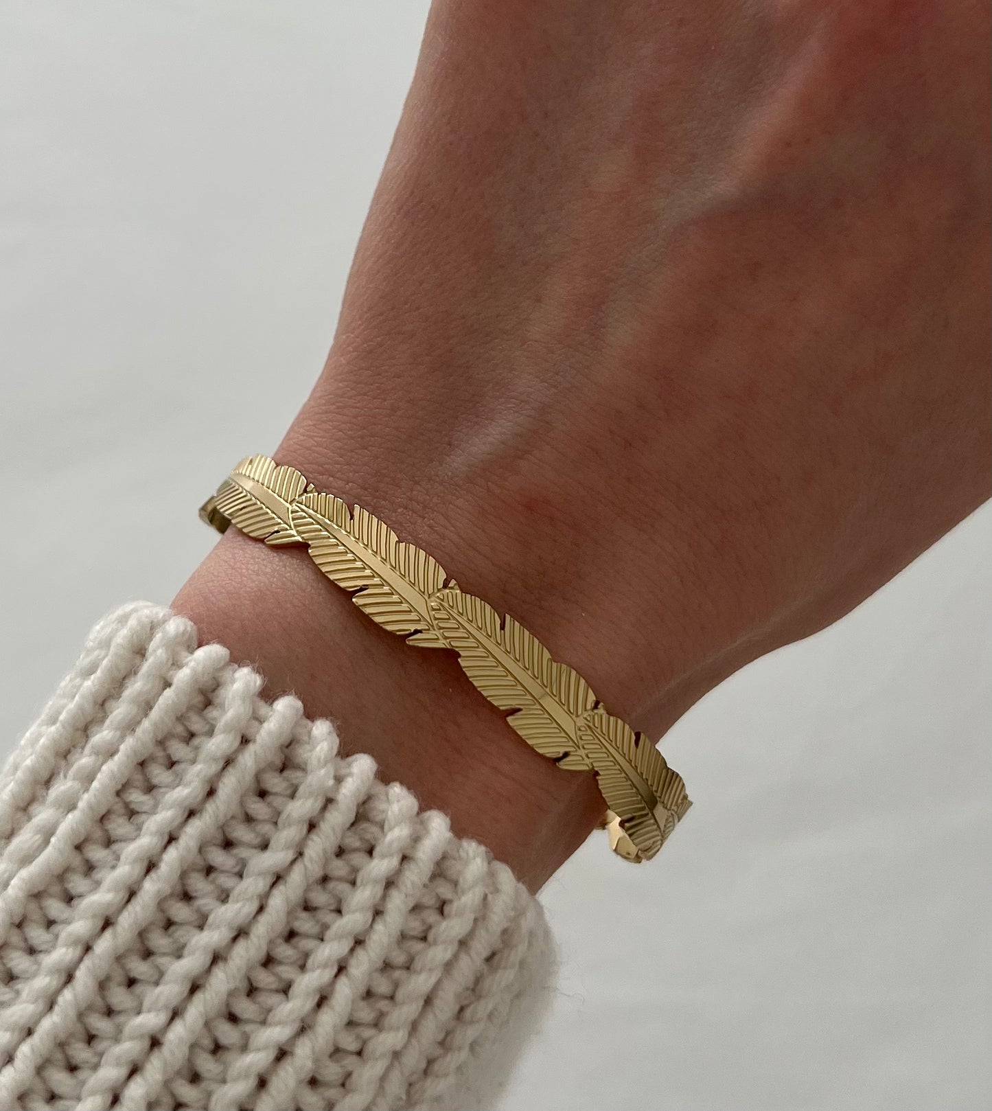 Feather bangle bracelet discount